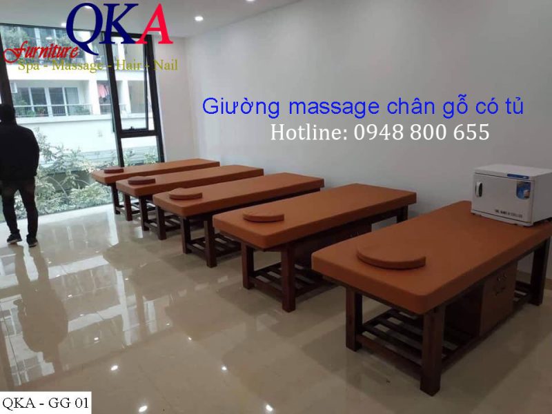 Giường massage khung gỗ GG01a