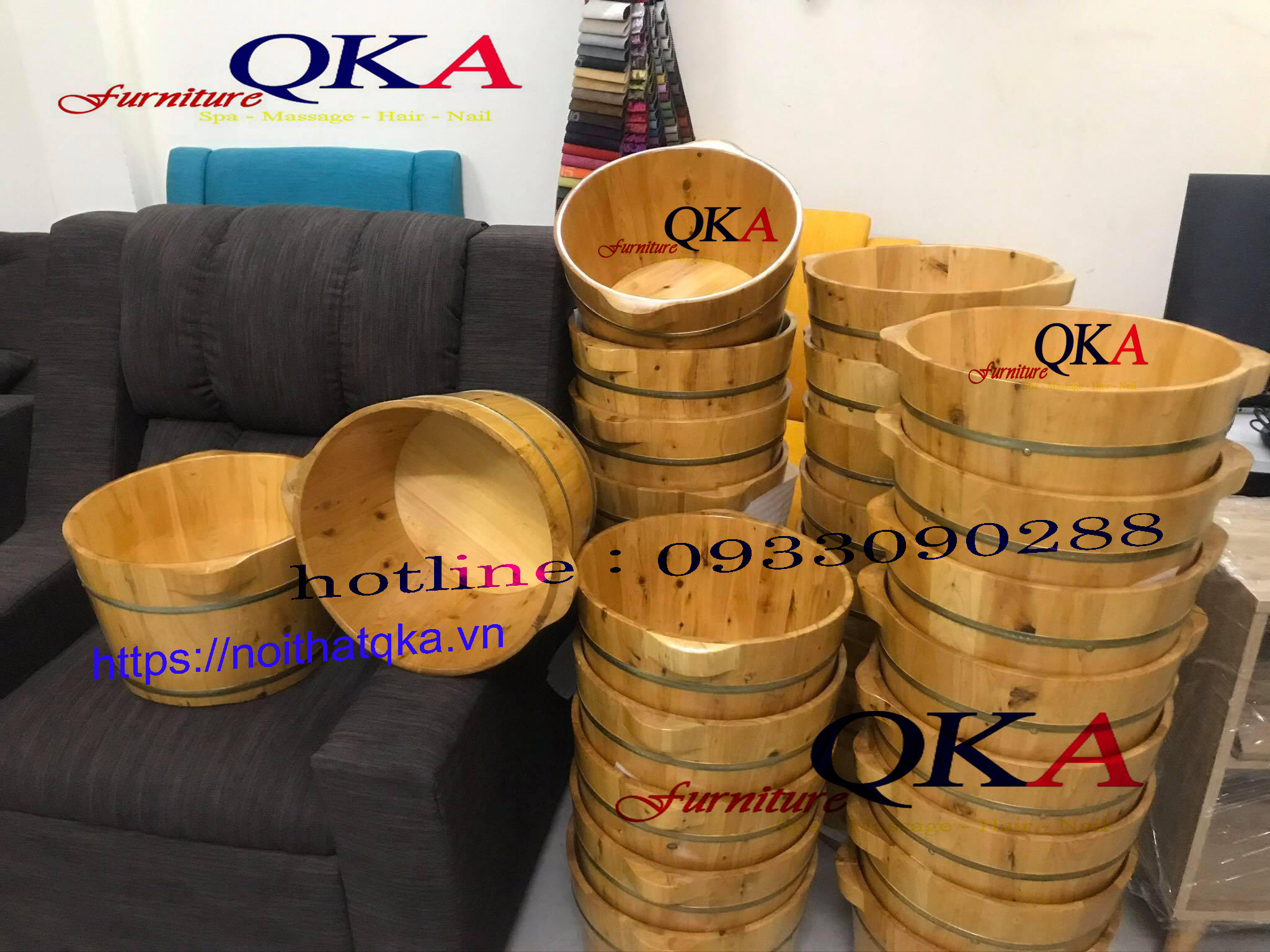 Chậu ngâm chân gỗ luôn có sẵn tại nội thất QKA